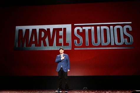 Marvel Studios President Kevin Feige takes the stage to announce details to Phase 4 of the MCU. Photo courtesy of D23.
