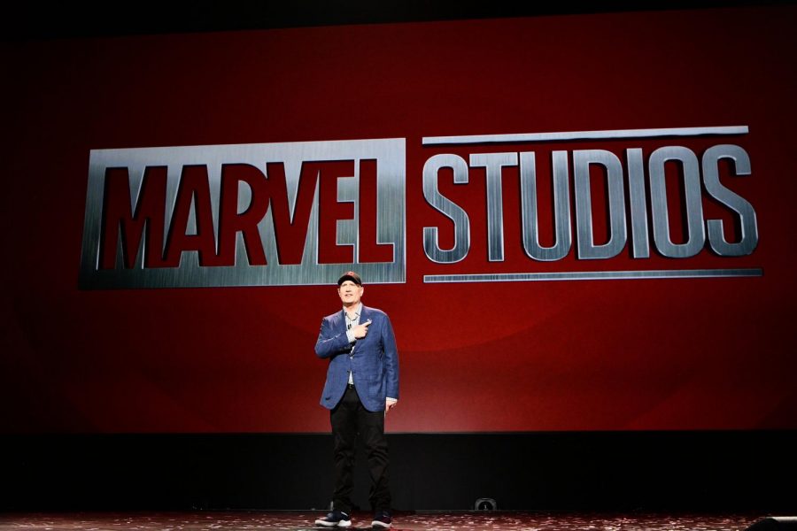 Marvel+Studios+President+Kevin+Feige+takes+the+stage+to+announce+details+to+Phase+4+of+the+MCU.+Photo+courtesy+of+D23.