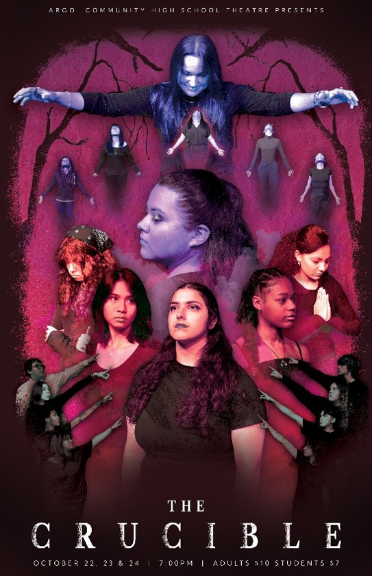 The official poster for the fall play. Poster created by Rob Durkee.